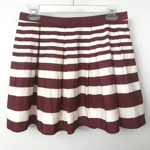 Forever 21 Fit and Flare Striped Pleated Skirt